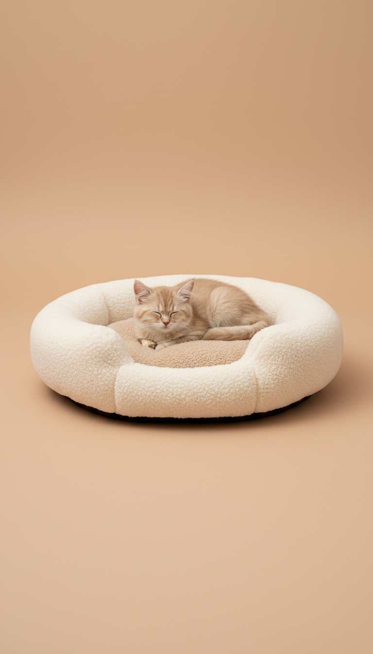 Plush Pet Bed with Roségold Trim